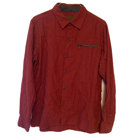 Comstock & Co Men's Long Sleeve Casual Shirt Checkered Red Button Up size L - d - Picture 1 of 7